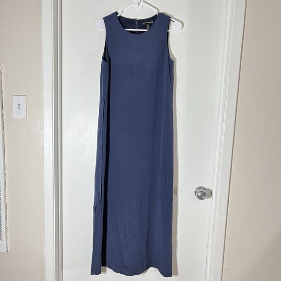 Valerie Stevens Womens Navy Blue 100% SILK Sleeveless Dress Size 6 - Picture 1 of 8